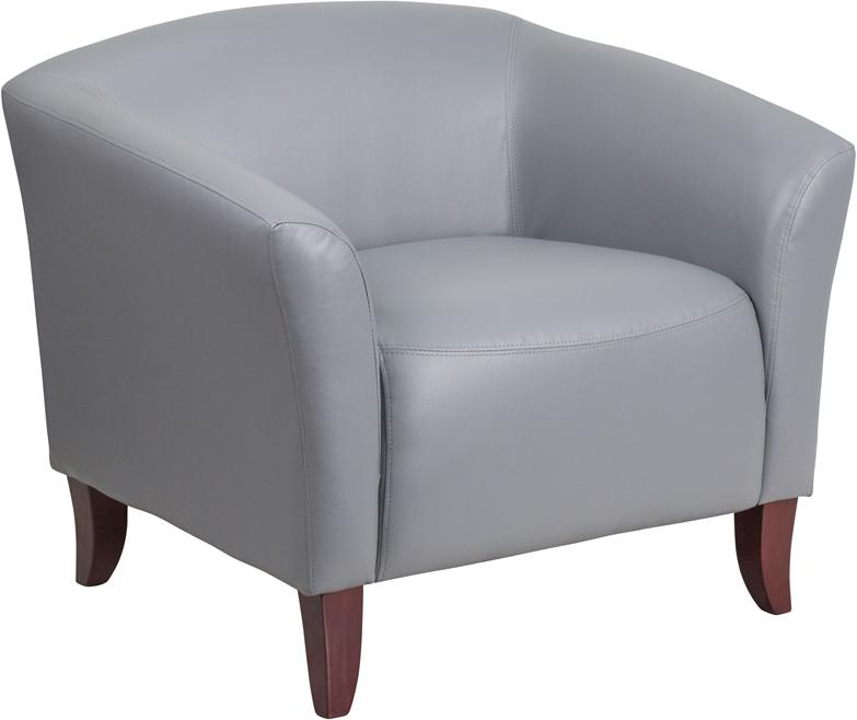 HERCULES Imperial Series Gray Leather Chair