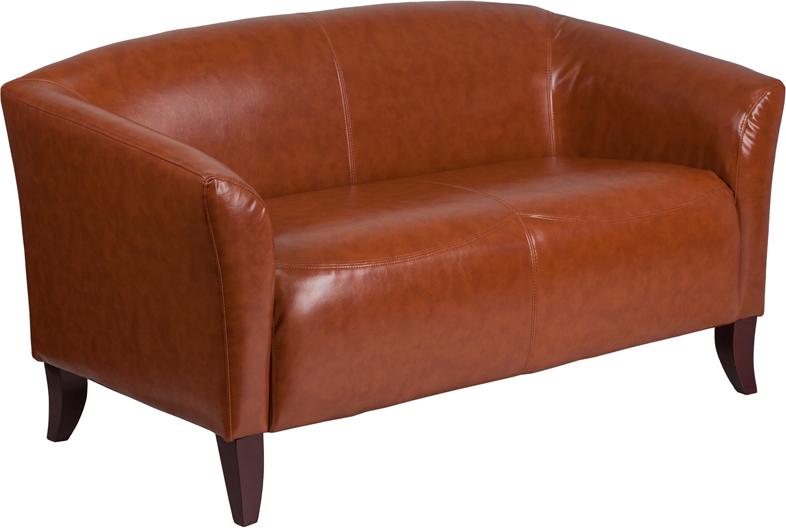 HERCULES Imperial Series Cognac Leather Loveseat
