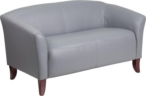 HERCULES Imperial Series Gray Leather Loveseat